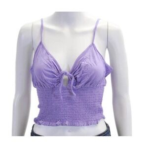 Steve Madden‎ Bundle New Purple Smock Crop Top Small & Black Paper bag Shorts XS